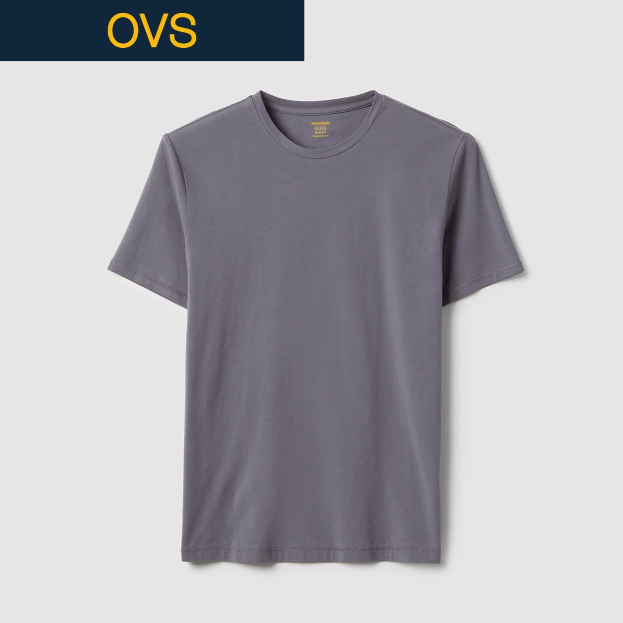 OVS（オヴィエッセ） ストレッチジャージーTシャツ 2599840(ライトグレー-S)