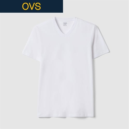OVS（オヴィエッセ） ジャージーVネックTシャツ 2604270