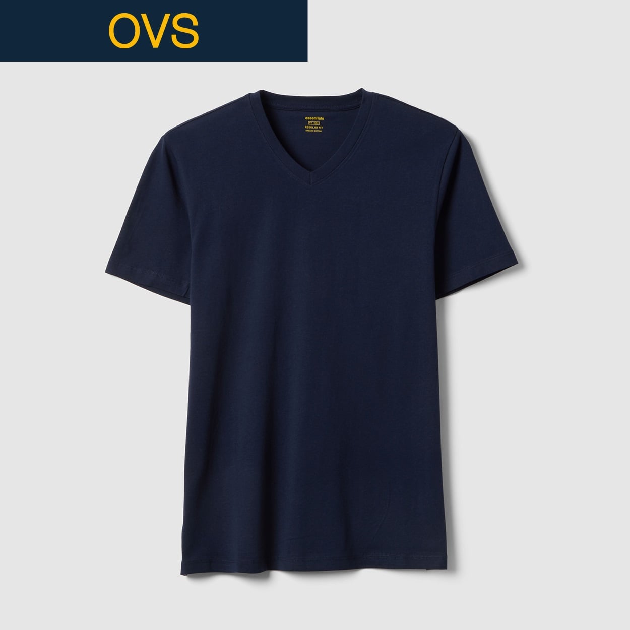 OVS（オヴィエッセ） ジャージーVネックTシャツ 2604286(ネイビーブルー-XL)
