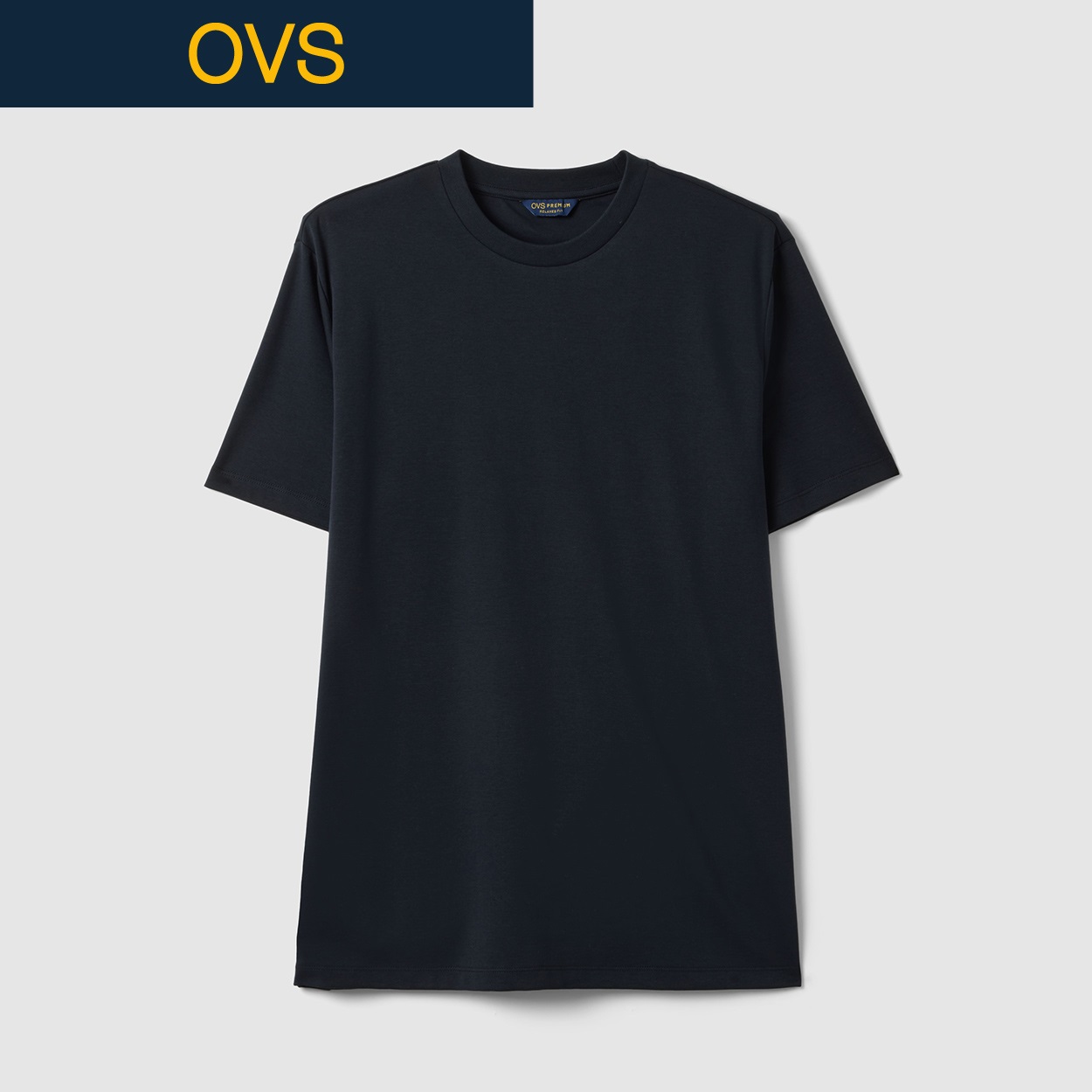 OVS（オヴィエッセ） マーセライズコットンTシャツ 2614661(ブラック-XL)