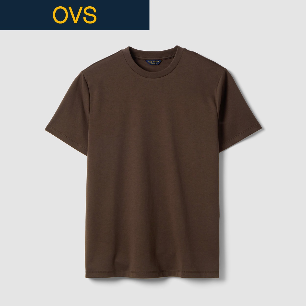 OVS（オヴィエッセ） マーセライズコットンTシャツ 2614671(チョコレートブラウン-L)
