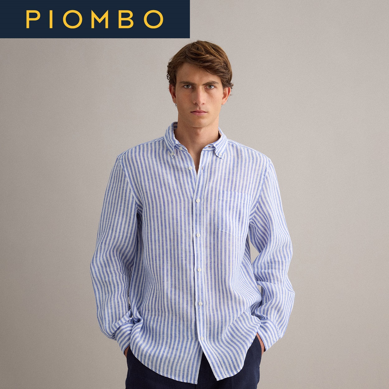 PIOMBO（ピオンボ） リネンストライプ長袖シャツ 2649968 | イオン
