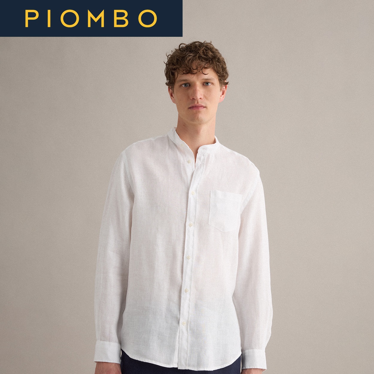 PIOMBO（ピオンボ） リネン長袖シャツ 2652110(オプティックホワイト-XL)