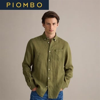 PIOMBO（ピオンボ） リネン長袖シャツ 2653209(セージグリーン-S)