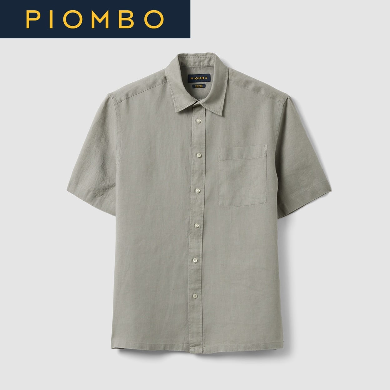 PIOMBO（ピオンボ） リネン半袖シャツ 2658867(スレートグレー-M)
