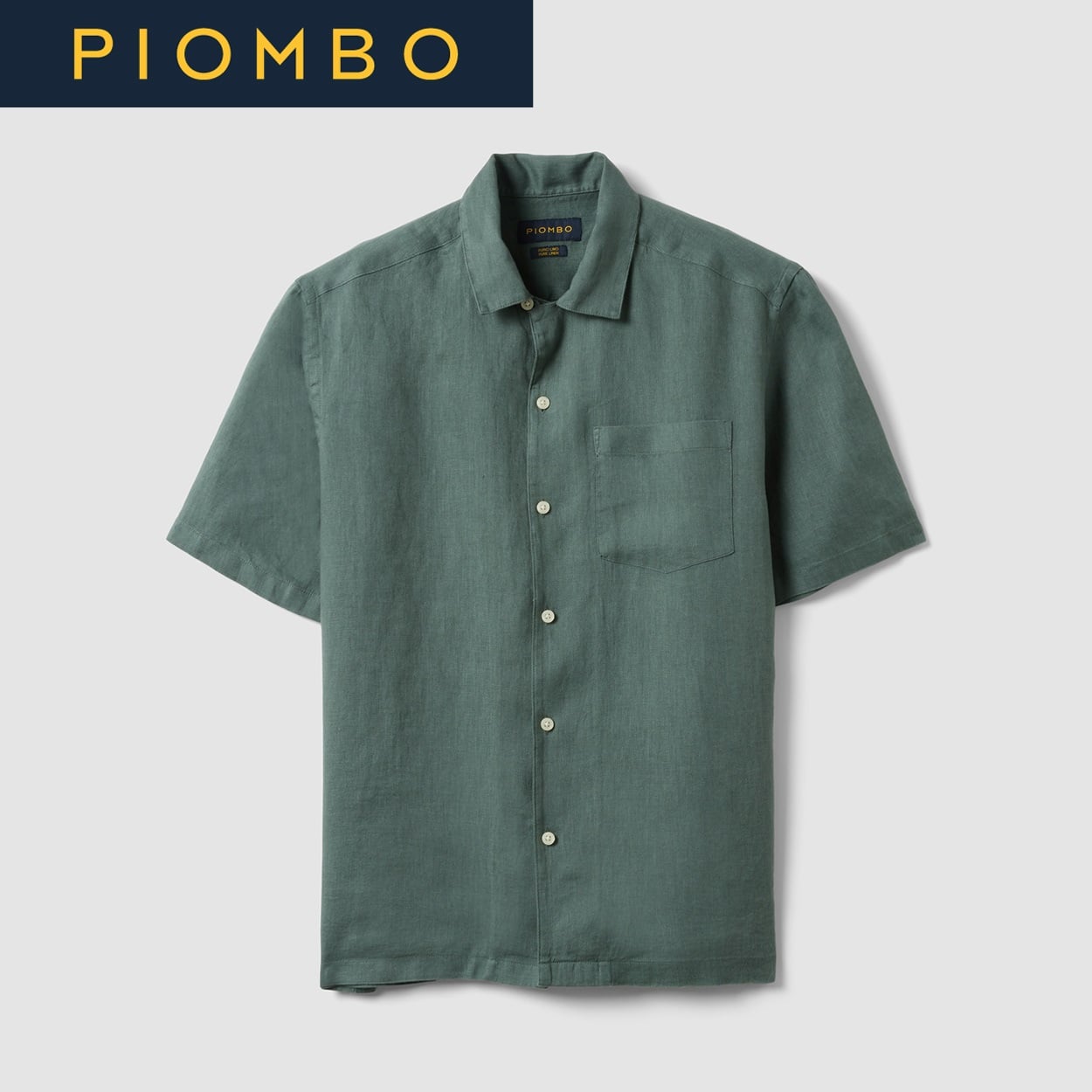 PIOMBO（ピオンボ） リネン半袖シャツ 2658872(ガンメタル-XL)