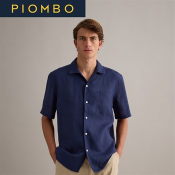 PIOMBO（ピオンボ） リネン半袖シャツ 2658893(ブルー・ブルーエット-S)