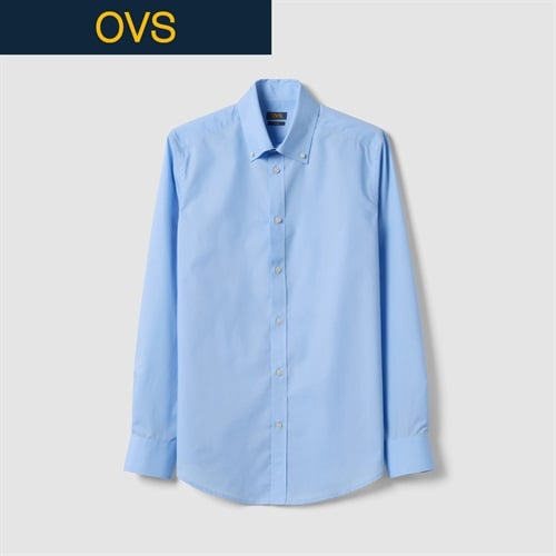 OVS（オヴィエッセ） 綿混スリム長袖シャツ 2684324