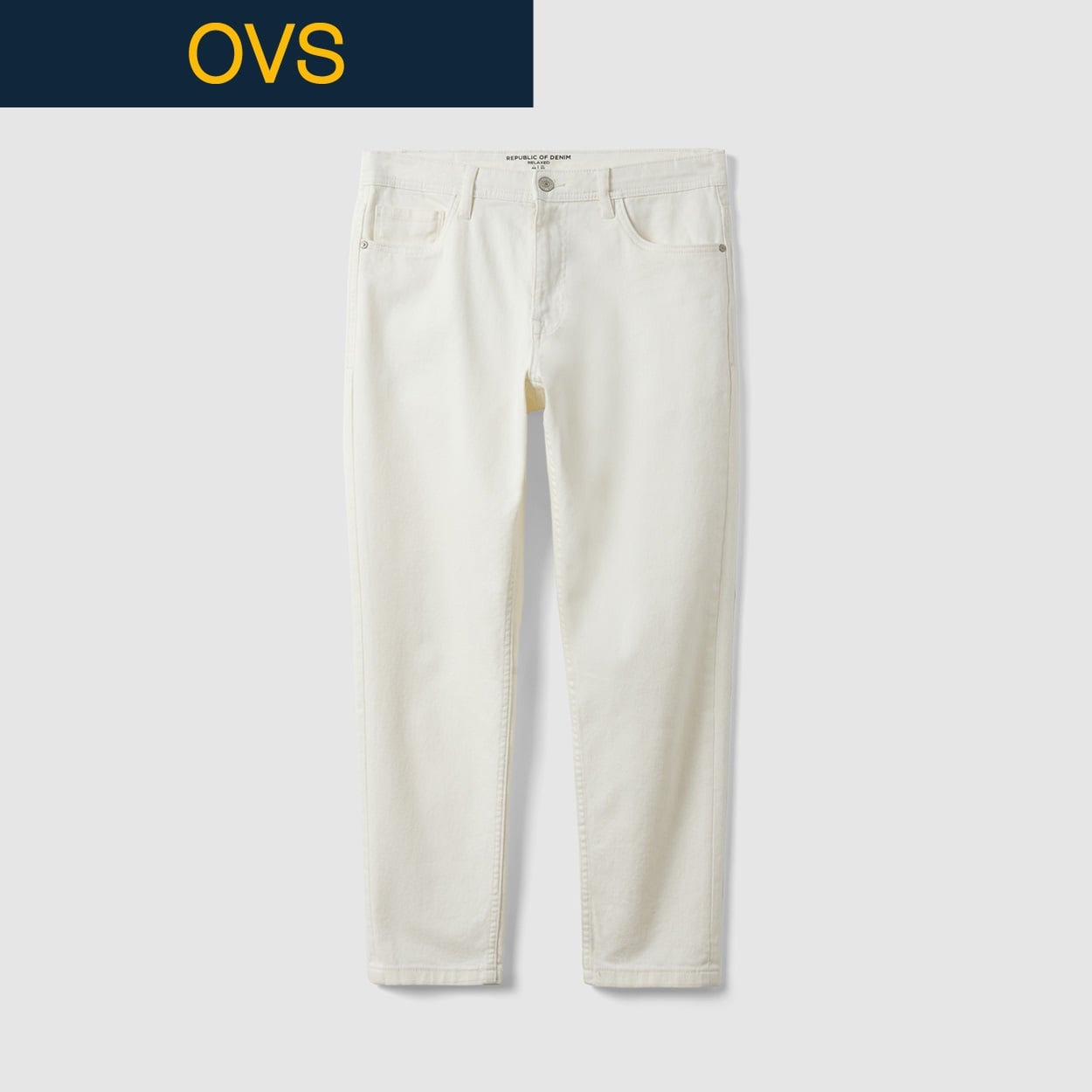 OVS（オヴィエッセ） ストレッチリラックスデニムパンツ 2685397(オプティックホワイト-XL)