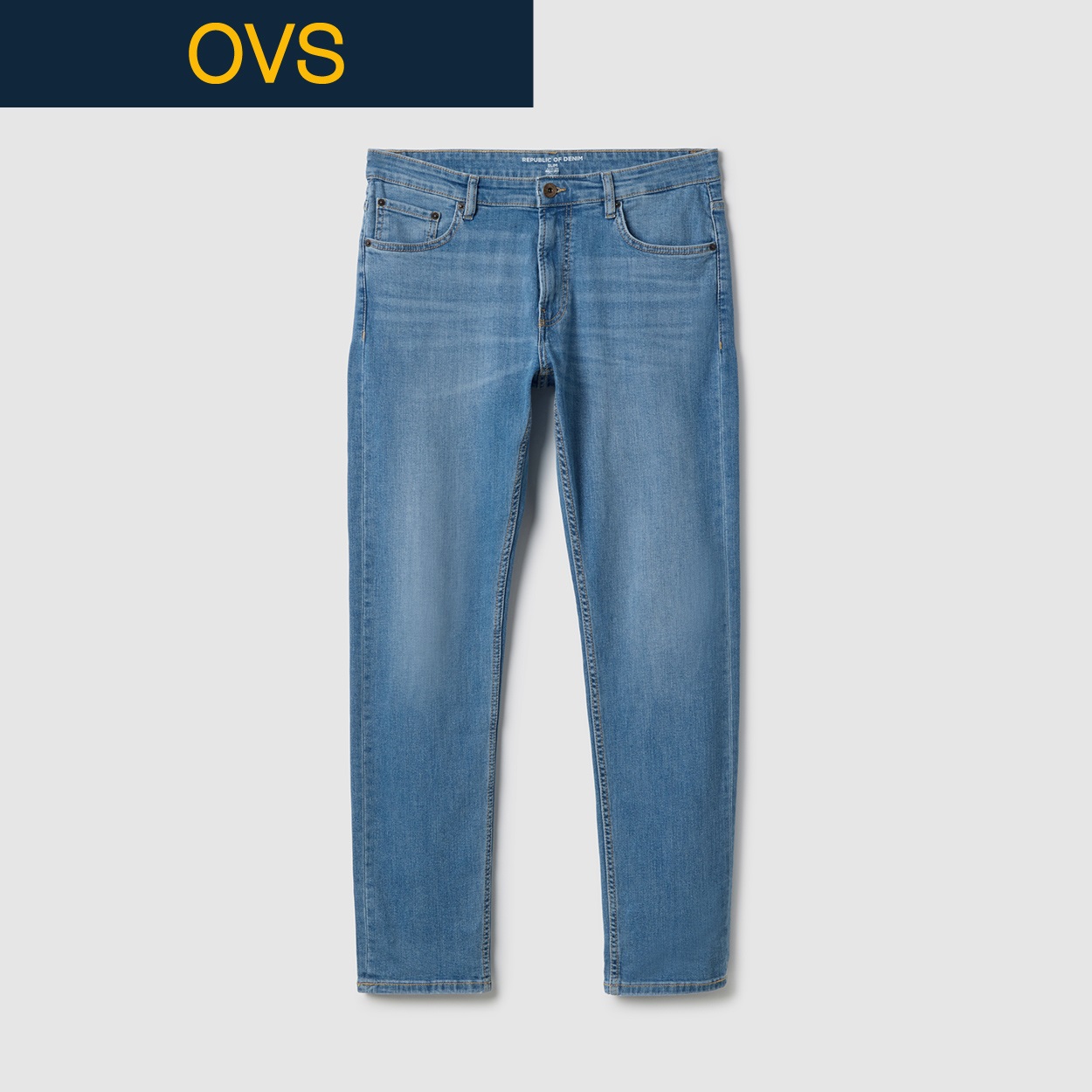 OVS（オヴィエッセ） ストレッチスリムデニムパンツ 2685482(ライトブルー-S-M)