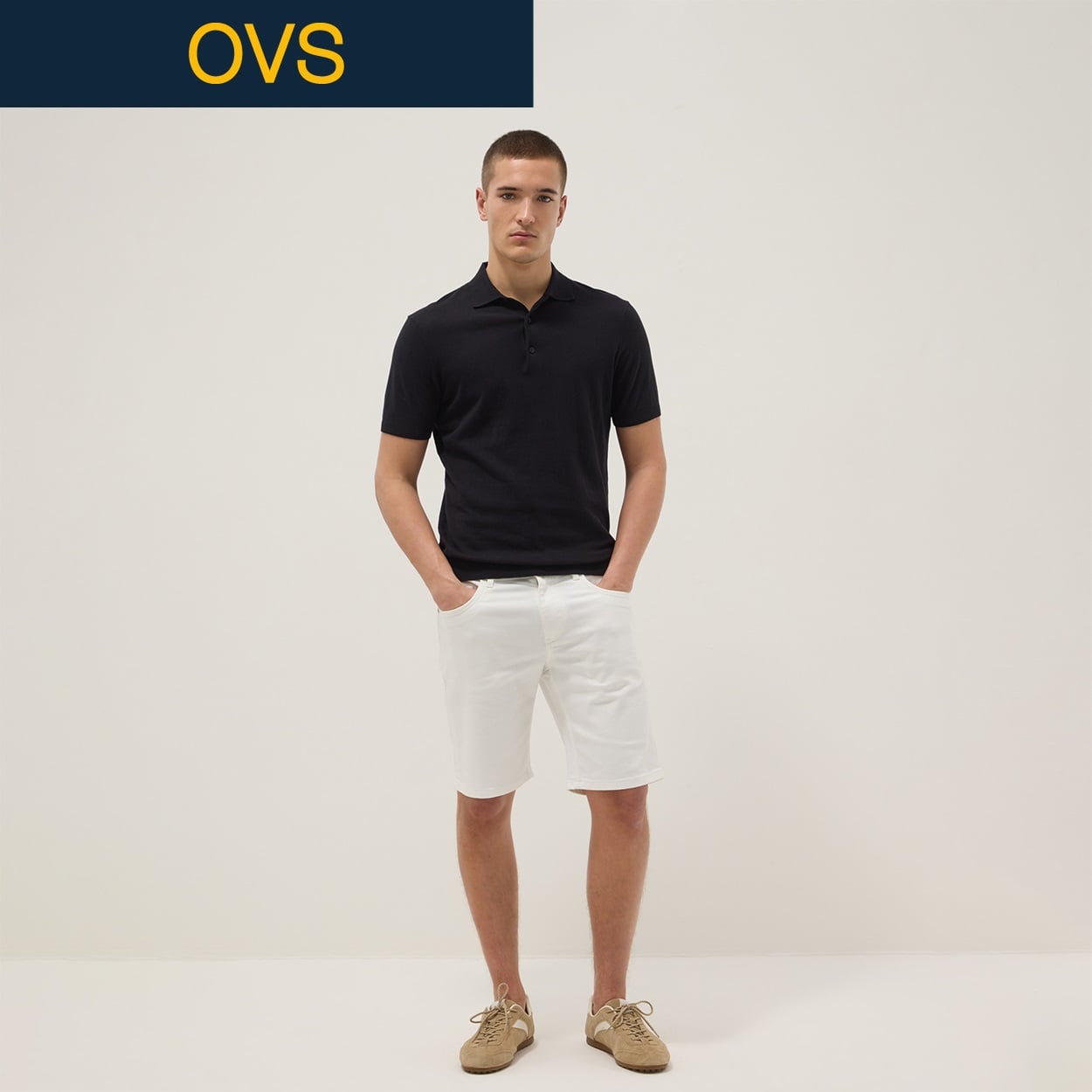 OVS（オヴィエッセ） ストレッチスリムショーツ 2687752(オプティックホワイト-SS)