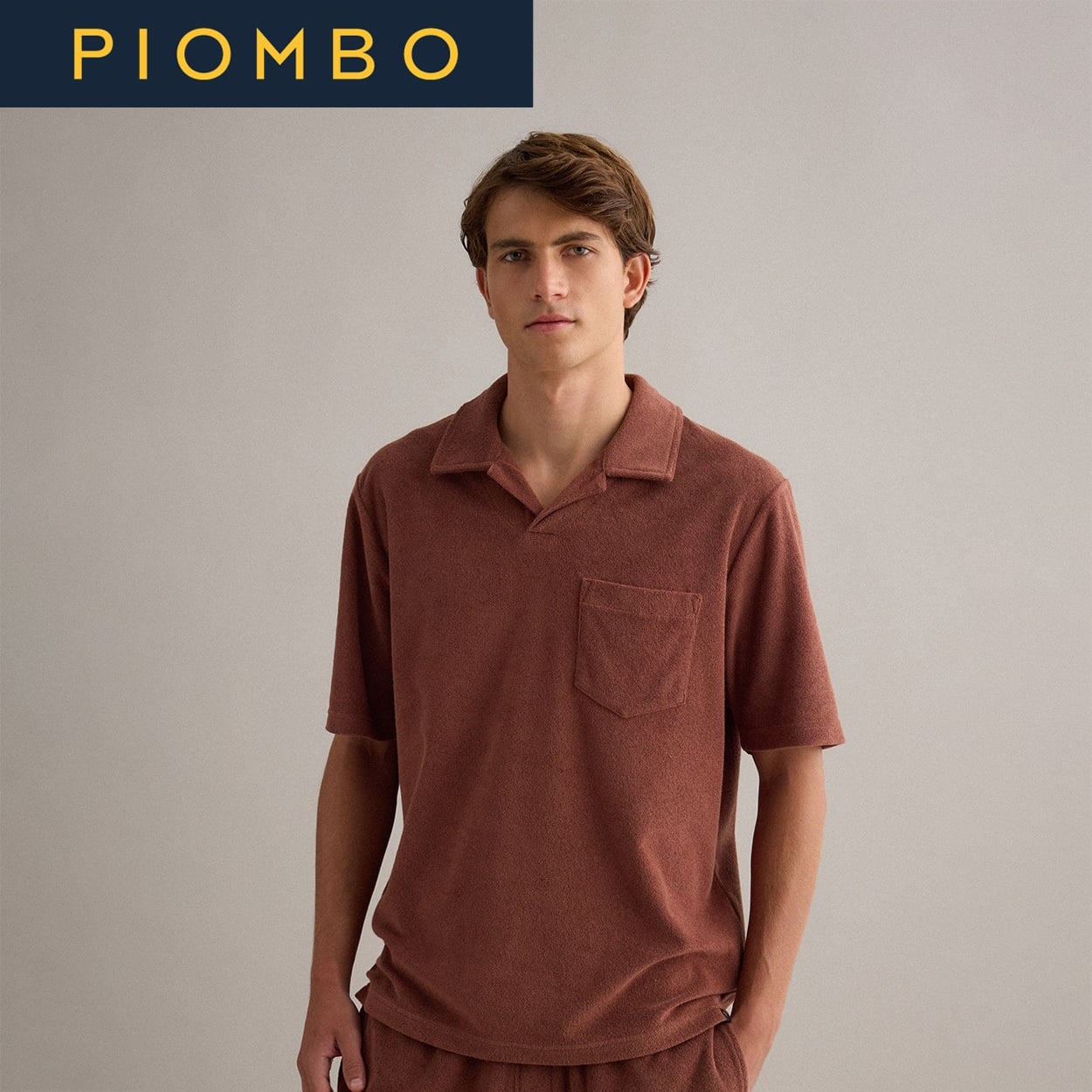 PIOMBO（ピオンボ） パイル地ポロシャツ 2689567(ブラウン-M)