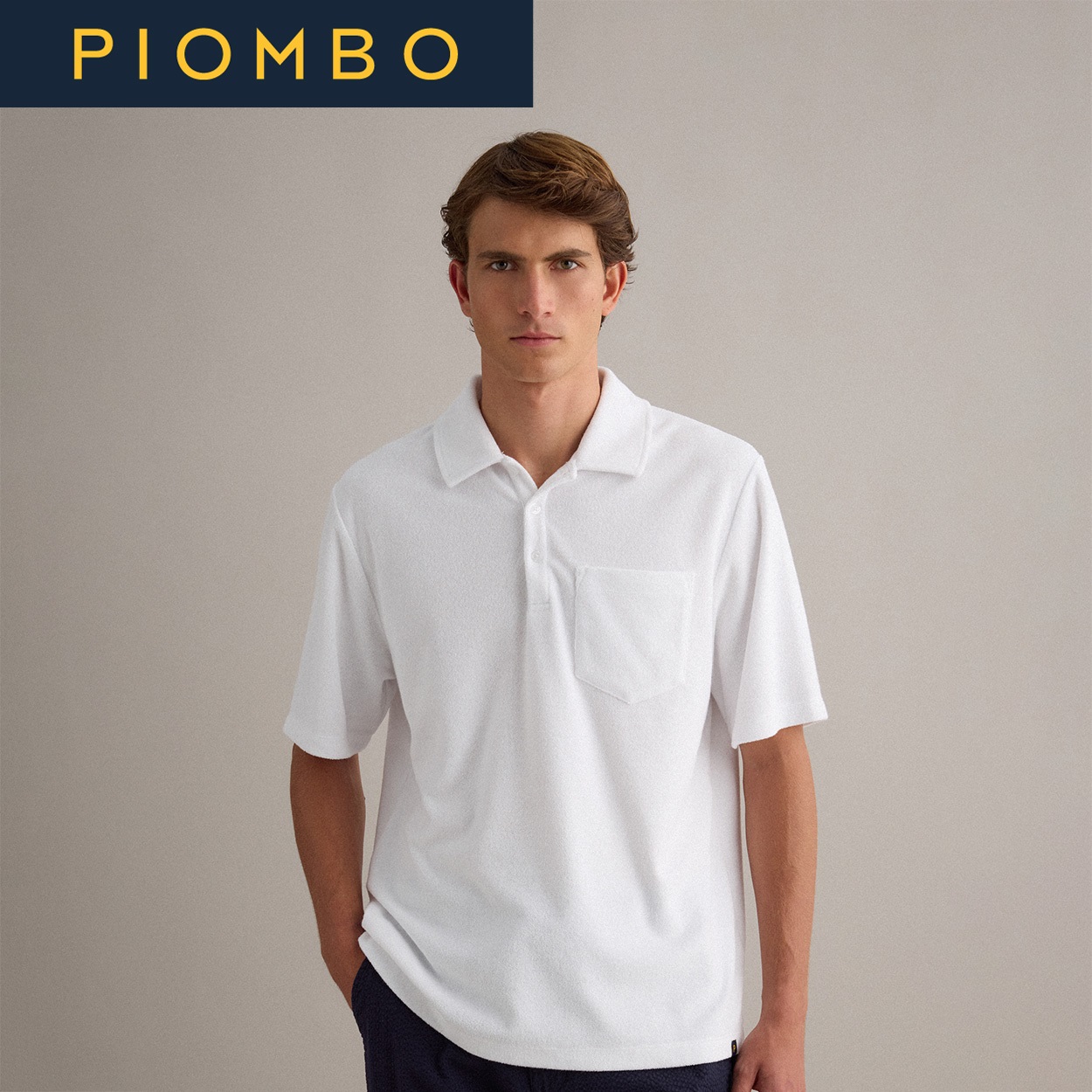PIOMBO（ピオンボ） パイル地ポロシャツ 2689572(オプティックホワイト-XL)