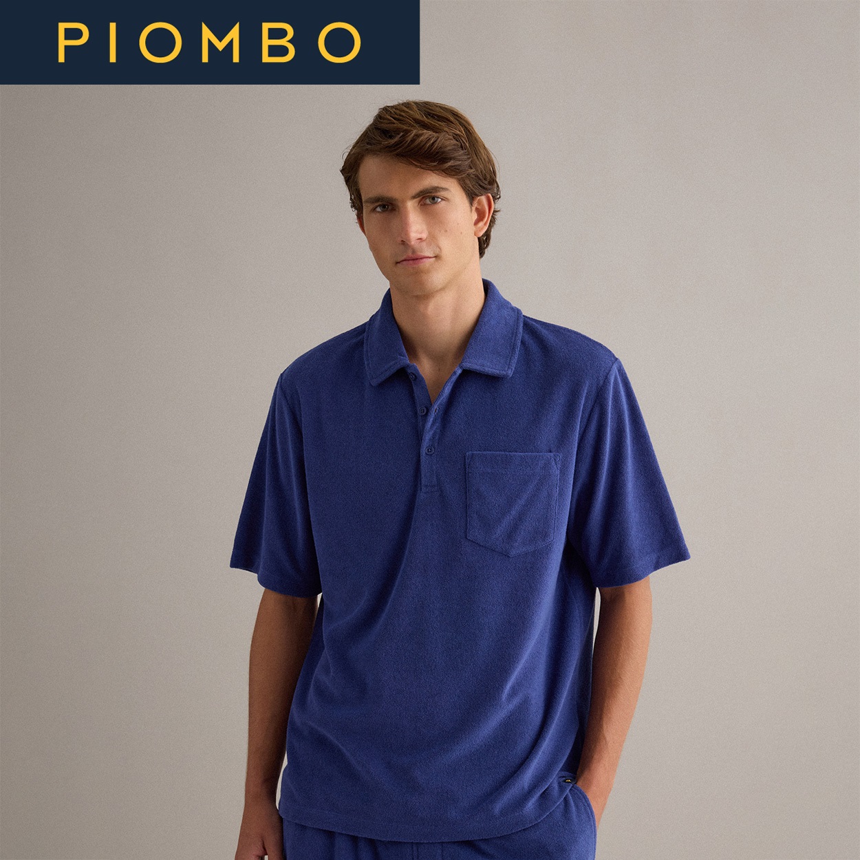 PIOMBO（ピオンボ） パイル地ポロシャツ 2689577(ネイビーブルー-XL)