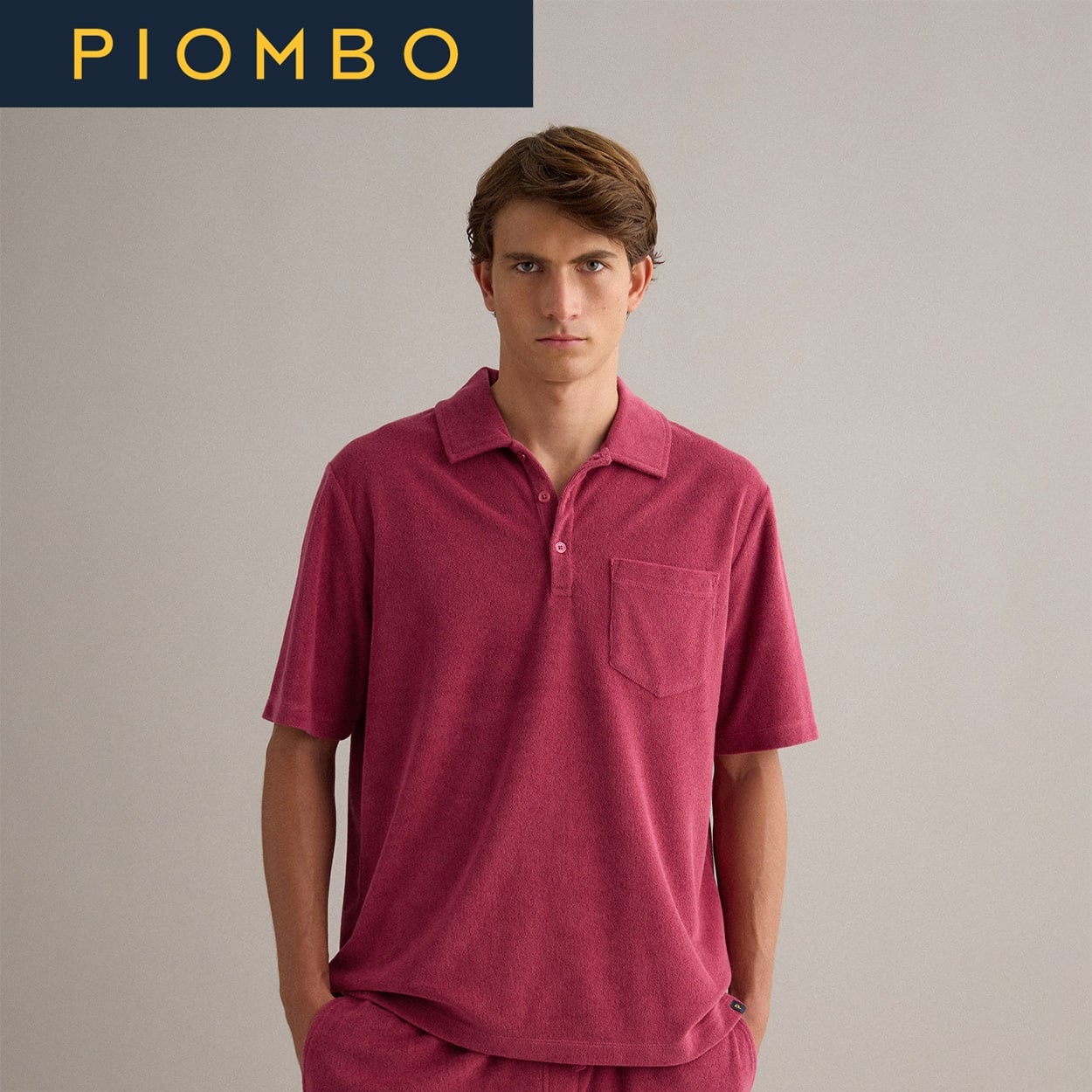PIOMBO（ピオンボ） パイル地ポロシャツ 2689582(レッドワイン-S)