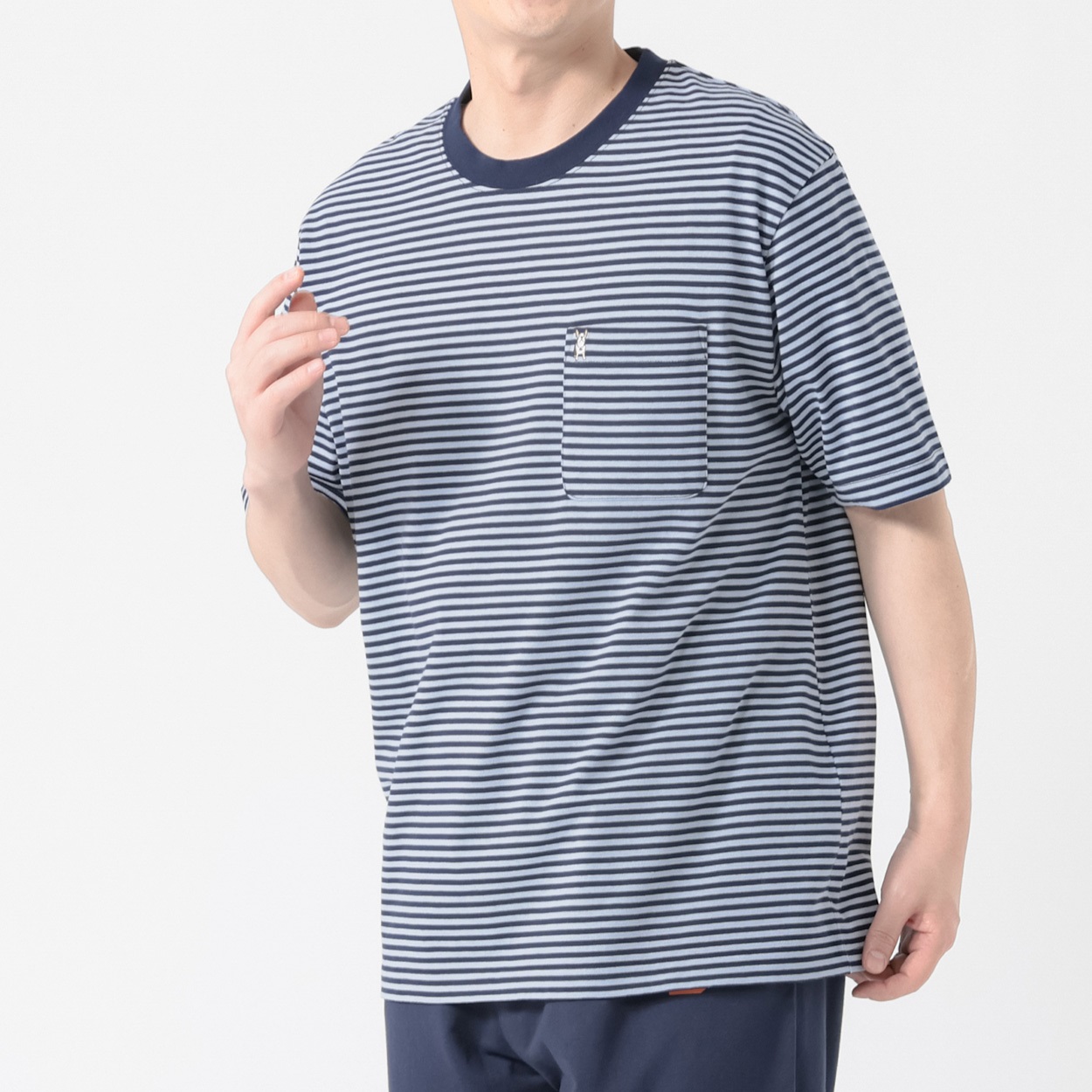 MACBETH ビンテージボーダーTシャツ メンズ(ウスアオ-M)
