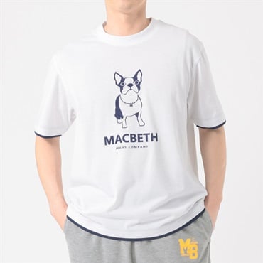 MACBETH フェイクレイヤードTシャツ メンズ(シロ-M)
