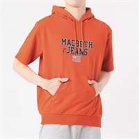 MACBETH 裏毛半袖パーカー メンズ(ダイダイ-M)