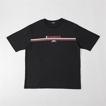 MACBETH バスケプリントTシャツ メンズ(クロ-M)