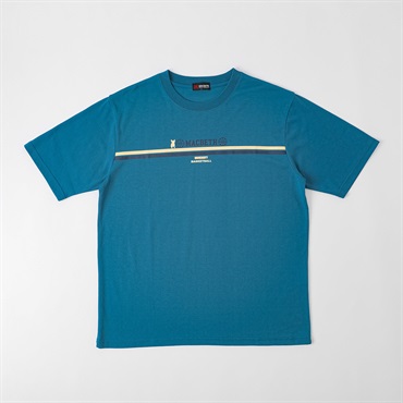 MACBETH バスケプリントTシャツ メンズ(アオ-M)