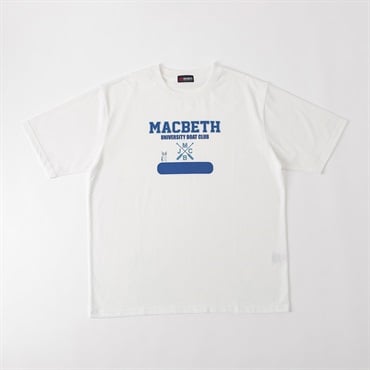MACBETH ボートプリントTシャツ メンズ(シロ-M)
