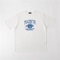 MACBETH アメフトプリントTシャツ メンズ(シロ-M)