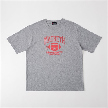 MACBETH アメフトプリントTシャツ メンズ(ウスクロ-M)