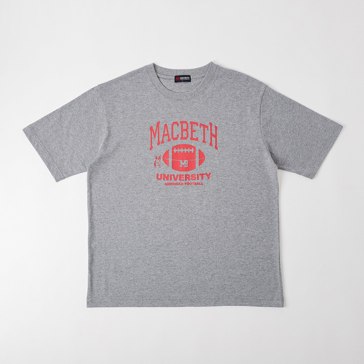 MACBETH アメフトプリントTシャツ メンズ(ウスクロ-M)