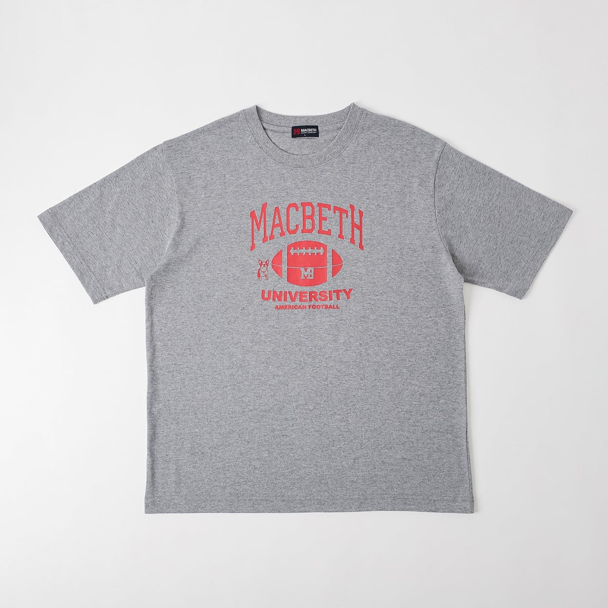 MACBETH アメフトプリントTシャツ メンズ(ウスクロ-L)