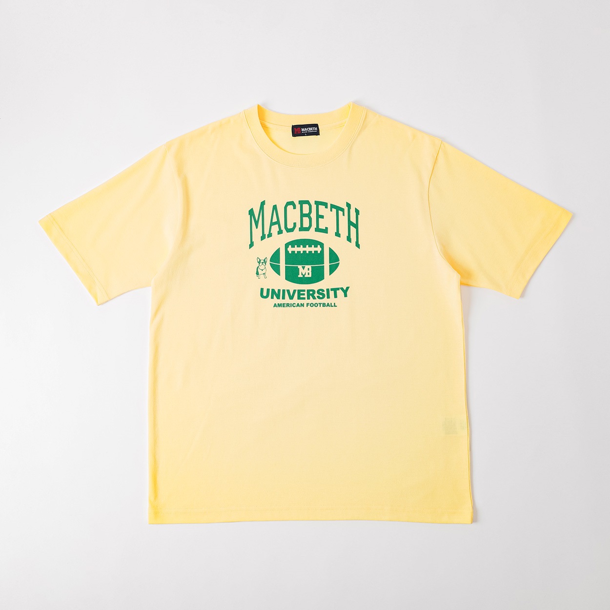 MACBETH アメフトプリントTシャツ メンズ(キイロ-XL)