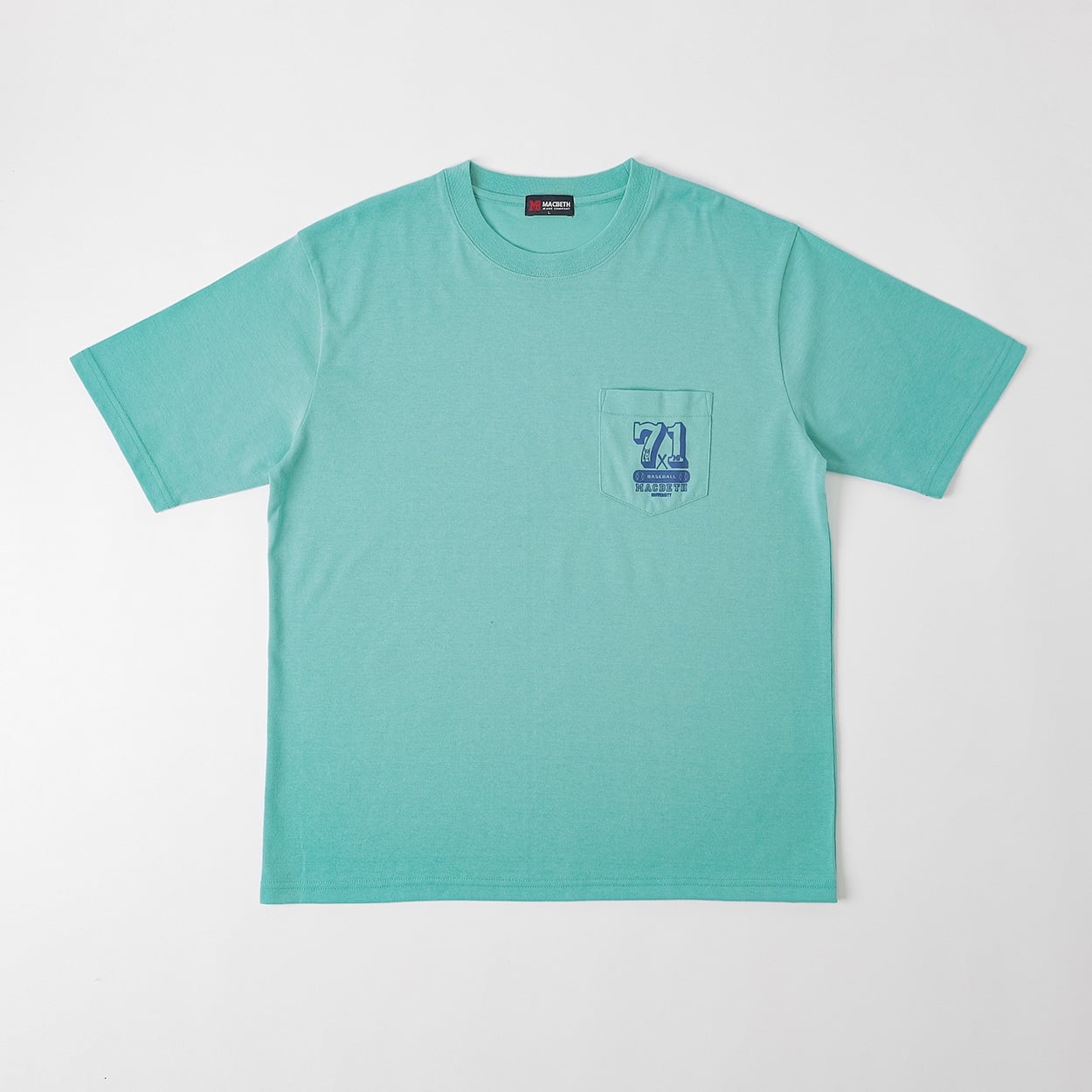 MACBETH 野球プリントTシャツ メンズ(ミドリ-L)