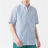 MACBETH(マクベス) 半袖パナマストライプシャツ メンズ(ウスアオ-M)