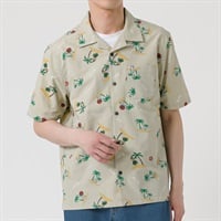 MACBETH(マクベス) 半袖ヤシの木柄シャツ メンズ(ウスチャ-M)