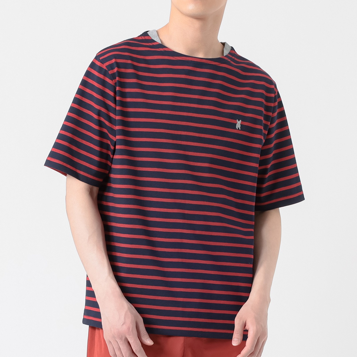 MACBETH(マクベス) マリンボーダーTシャツ メンズ(アカ-L)