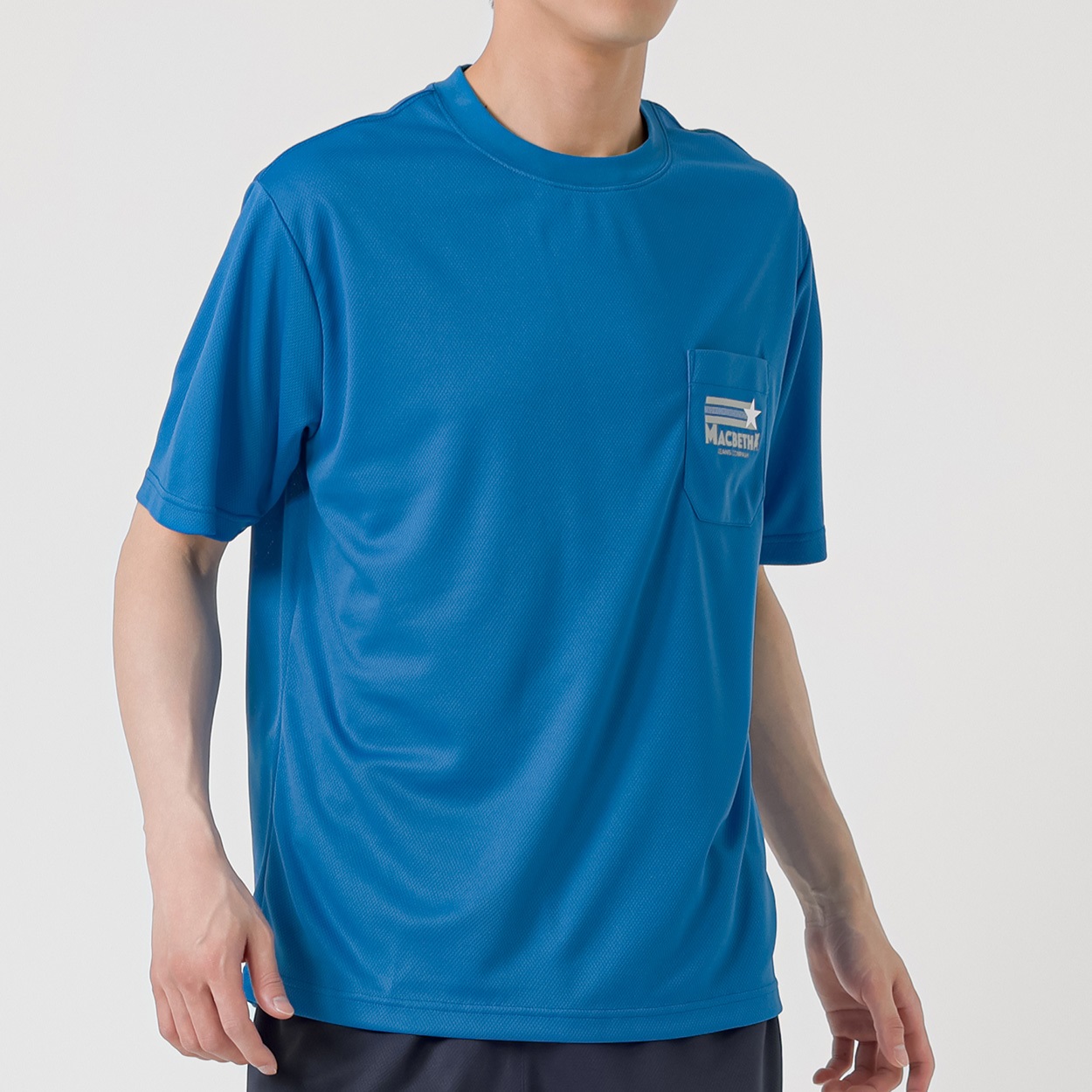 MACBETH(マクベス) メッシュプリントTシャツ メンズ(ウスアオ-L)