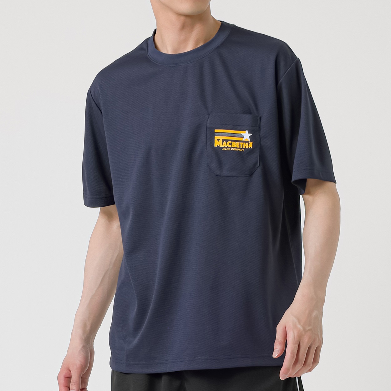 MACBETH(マクベス) メッシュプリントTシャツ メンズ(アオ-L)