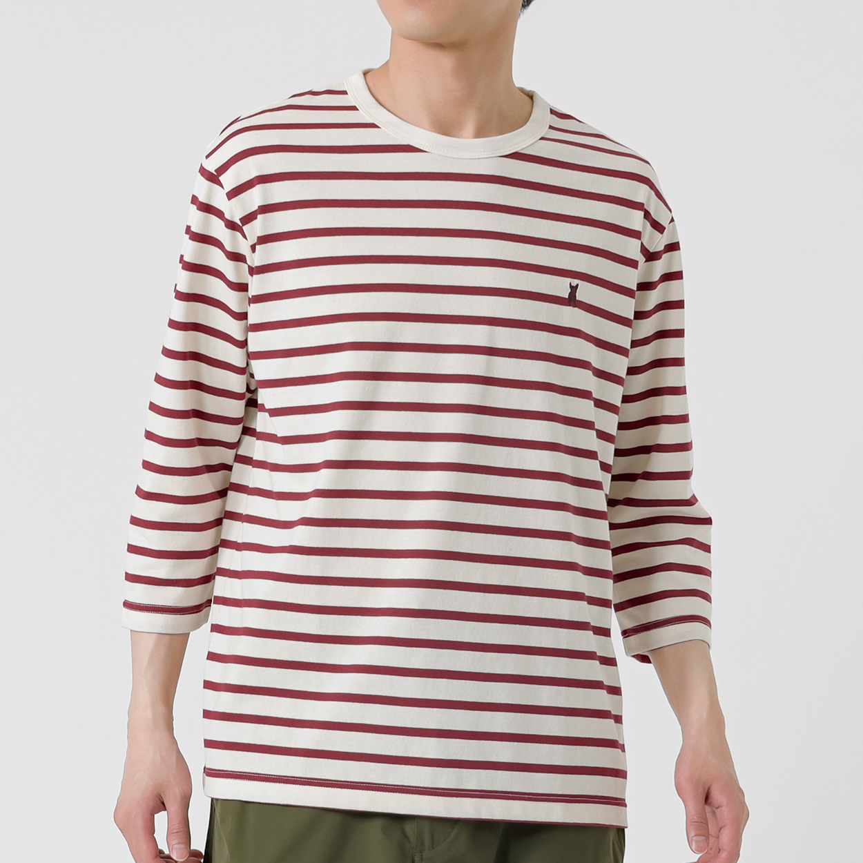 MACBETH(マクベス) 7分袖ボーダーTシャツ メンズ(シロ-XL)