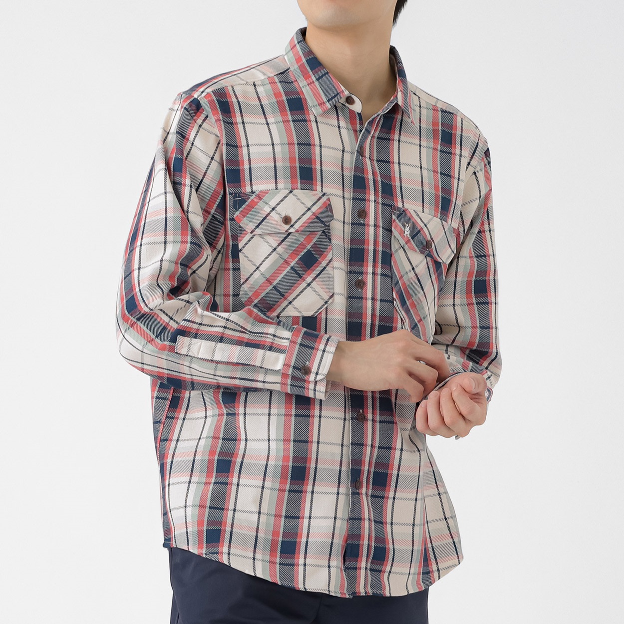 MACBETH(マクベス) チェックオーバーシャツ メンズ(シロ-XL)