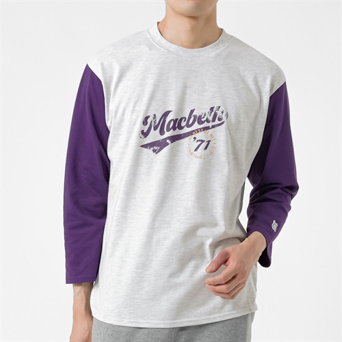 MACBETH(マクベス) 8分袖ベースボールTシャツ メンズ(ウスクロ-M)