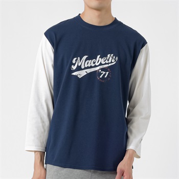 MACBETH(マクベス) 8分袖ベースボールTシャツ メンズ(コイアオ-M)