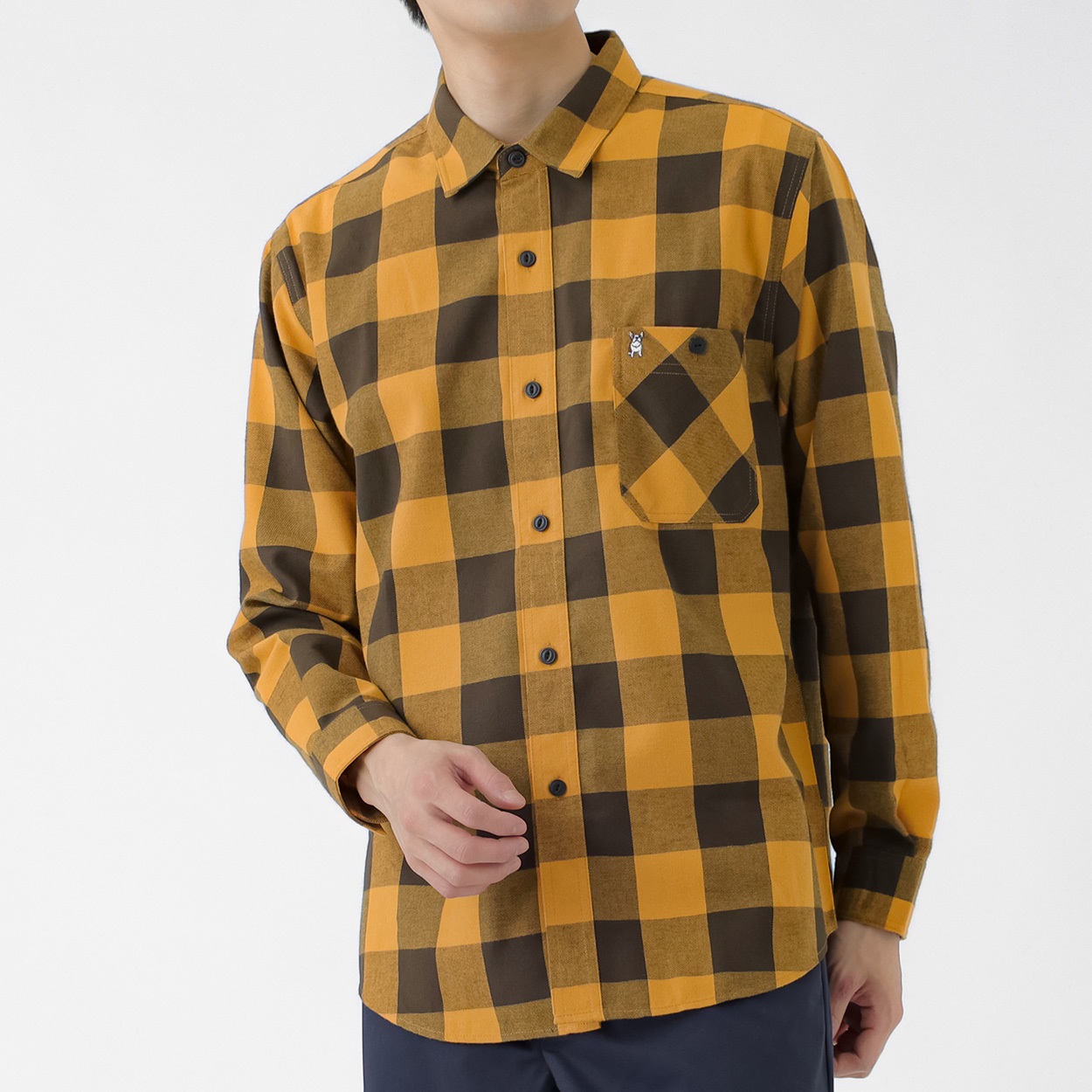 MACBETH(マクベス) 起毛チェックシャツ メンズ(キイロ-XL)