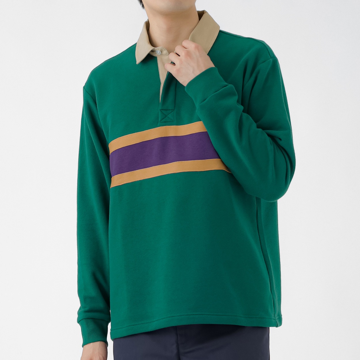 MACBETH(マクベス) 起毛ラガーシャツ メンズ(ミドリ-XL)
