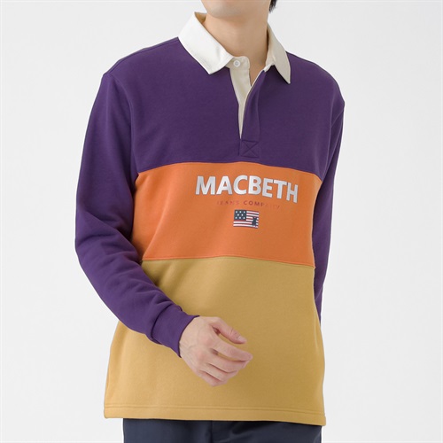 MACBETH(マクベス) 起毛ラガーシャツ メンズ(ムラサキ-M)