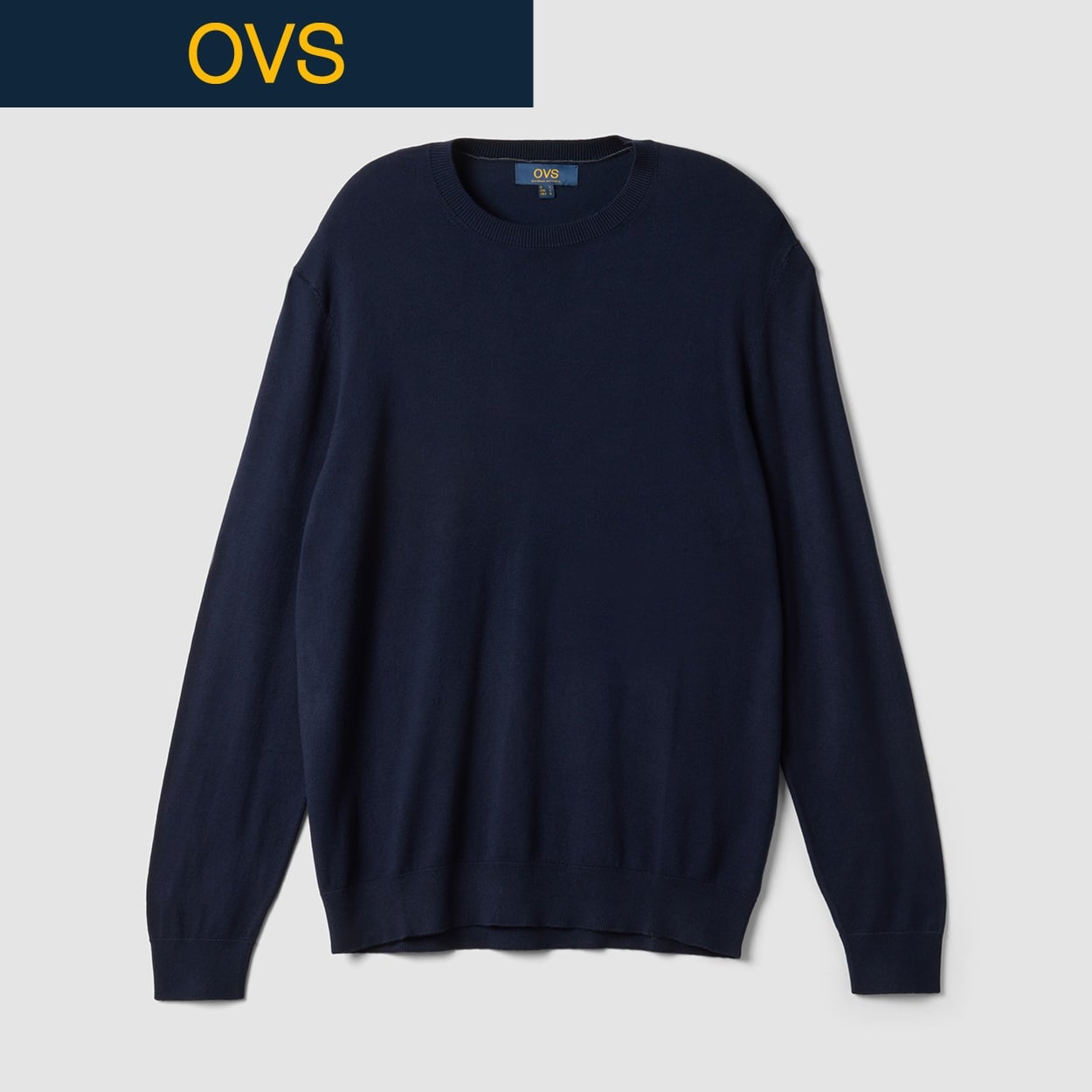 OVS（オヴィエッセ） ラウンドネックニットプル 2763923(コイアオ-M)