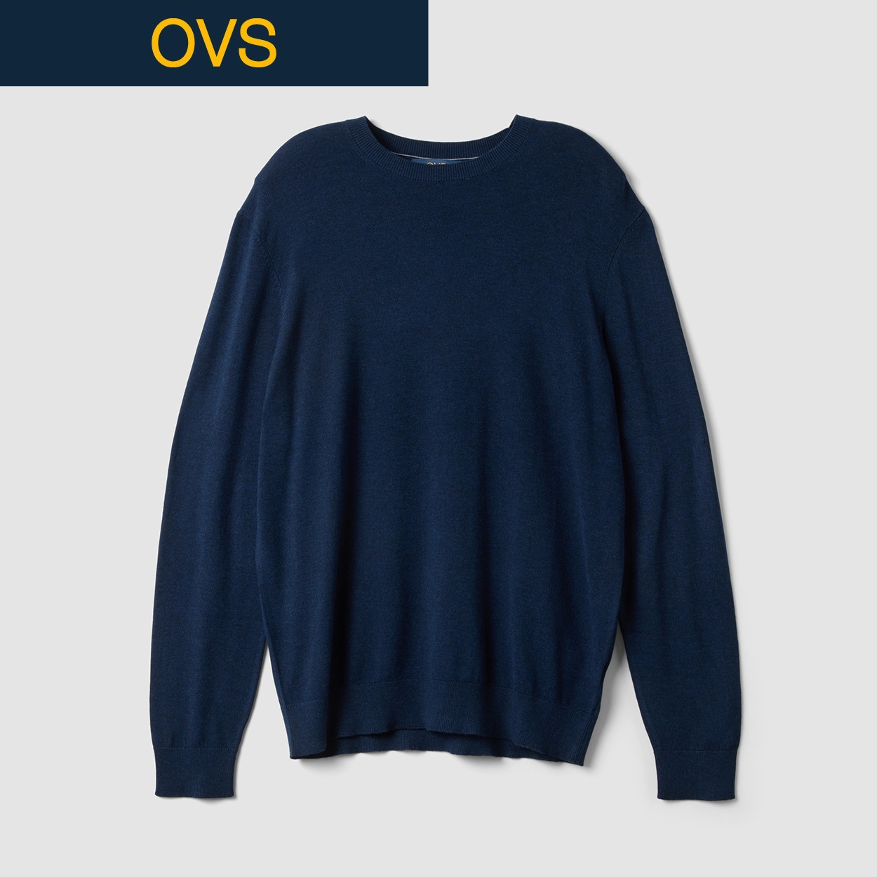 OVS（オヴィエッセ） ラウンドネックニットプル 2763943(アオ-XL)