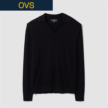 OVS（オヴィエッセ） 長袖ニットポロシャツ 2763998(クロ-S)