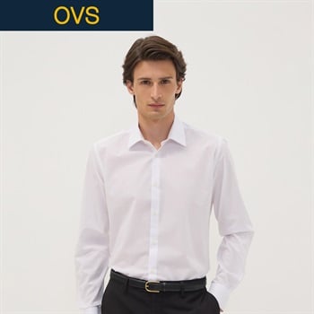 OVS（オヴィエッセ） 長袖スリムシャツ 2765720(オプティカルホワイト-S)