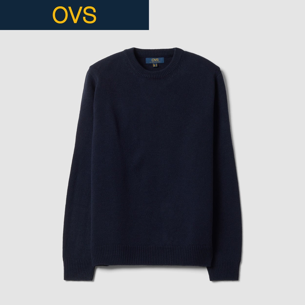 OVS（オヴィエッセ） アクリルラウンドネックニット 2769349(ネイビーブルー-XL)