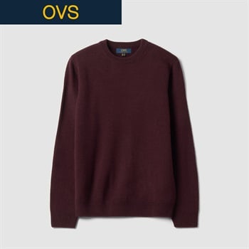OVS（オヴィエッセ） アクリルラウンドネックニット 2769374(クラレットレッド-S)