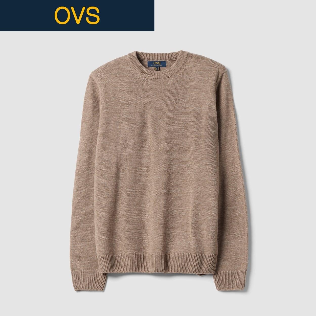 OVS（オヴィエッセ） アクリルラウンドネックニット 2769389(ダークべージュ-M)
